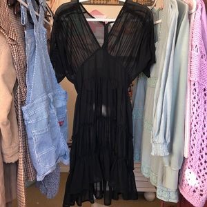 ASOS sheer black tiered dress